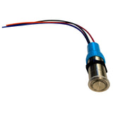 Bluewater 19mm Push Button Switch - OFF/ON/ON Nav/Anc Contact - Blue/Green/Red LED - 1' Lead [9057-3114-1]