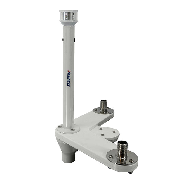 Seaview Triple Mount Adapter w/C5 Certified LED Light 12" Post  Threaded 1"-14 Thread Bases f/GPS Units [PMU2ALED12C5]